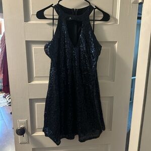 Lulu's Navy Sequin Mini Dress